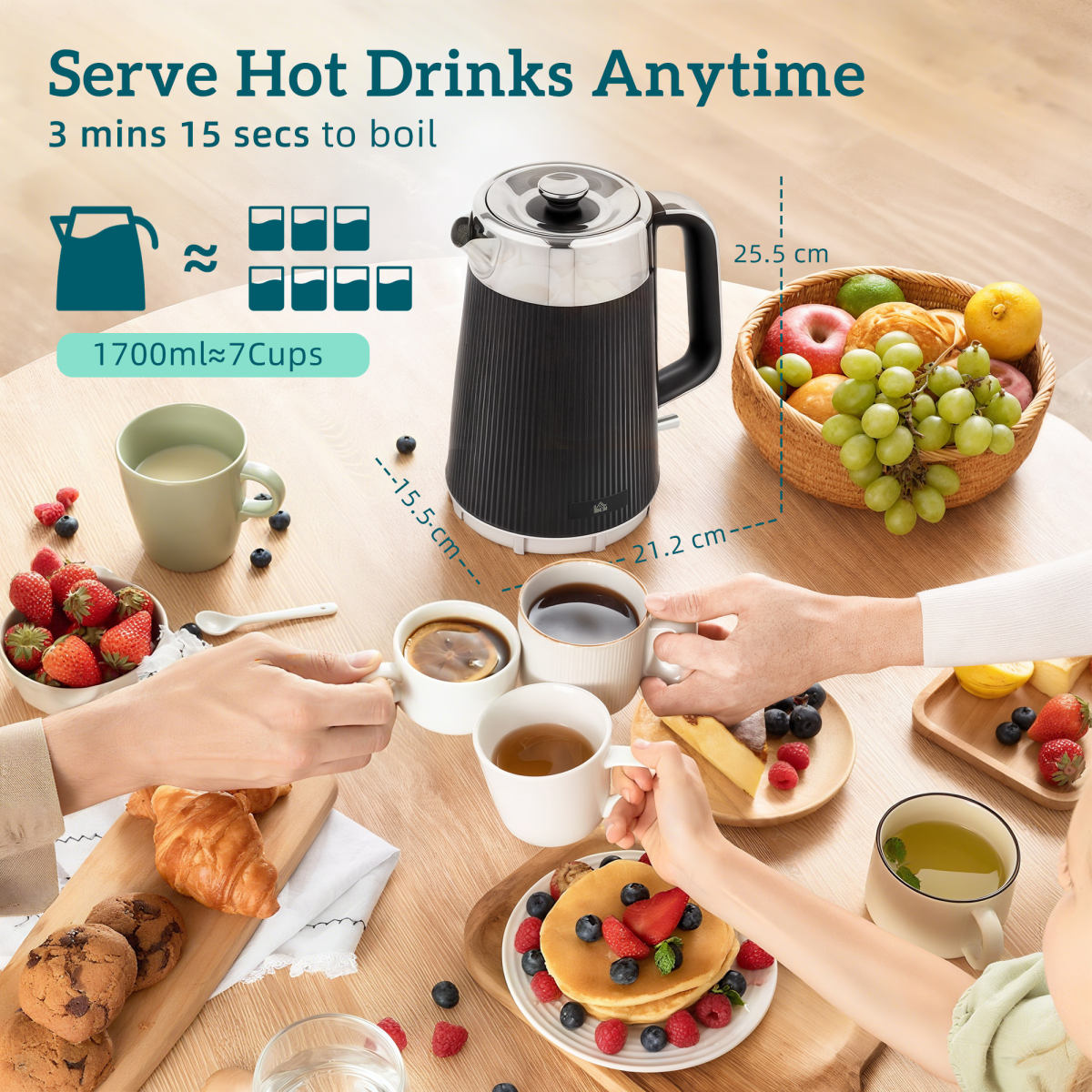 Modern Black Kettle & Toaster Duo - Precision, Style, and Convenience!