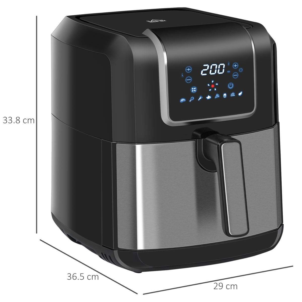 Healthy Chef 6.5L Air Fryer: 1700W with Digital Timer & 8 Cooking Programs