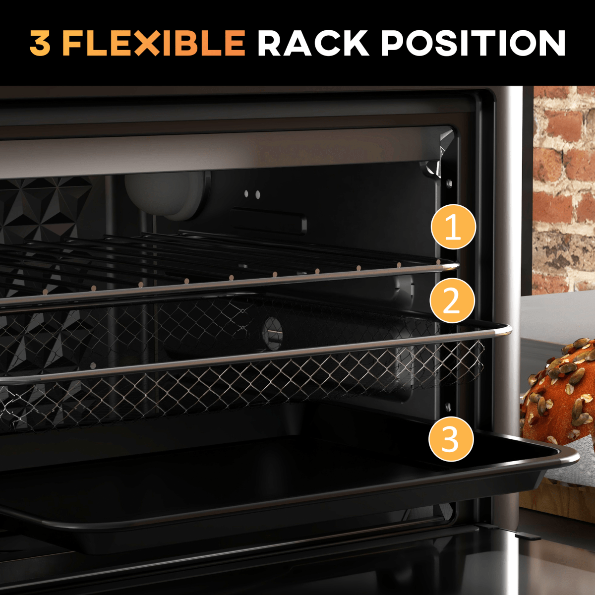 HOMCOM Air Fryer Oven 13L Mini Oven Countertop Convection Oven 1200W Black - Fryora