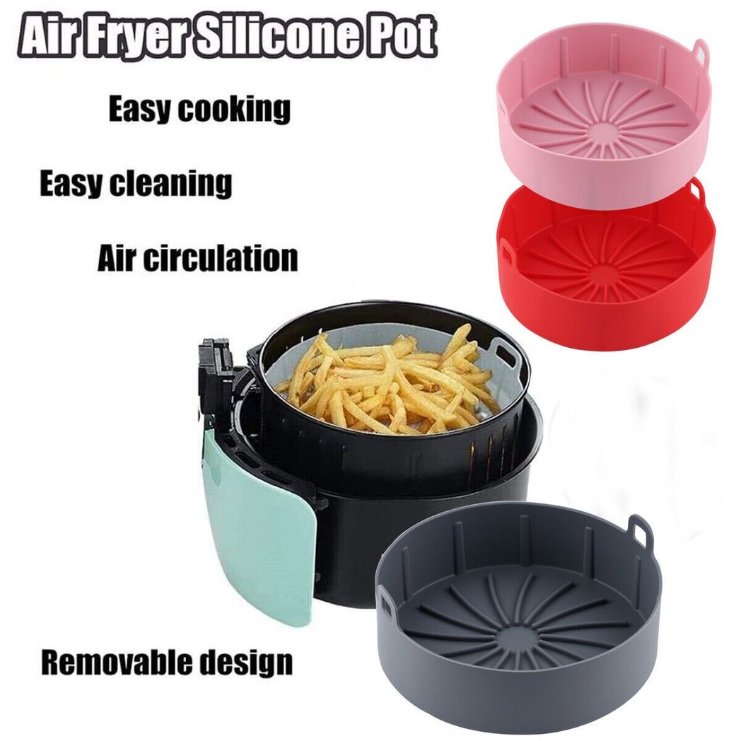 Silicone Air Fryer Pot - Reusable BBQ Baking Basket for Perfectly Cooked Delights