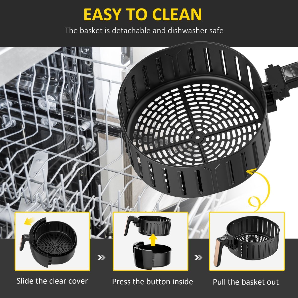 Smart Air Fryer 5.5L Digital Touchscreen - Healthier Cooking, Powerful 1700W!