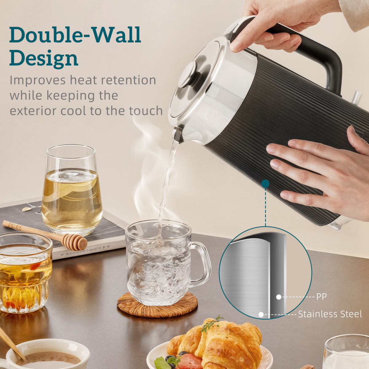 Modern Black Kettle & Toaster Duo - Precision, Style, and Convenience!