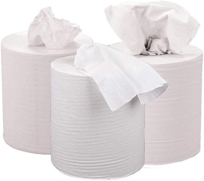 Super Absorbent 6-Pack Recycled White Kitchen Rolls - 70M Length Each