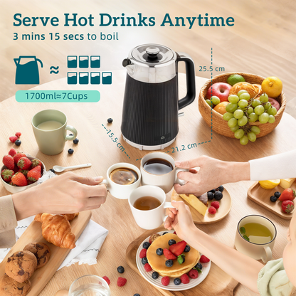 Modern Black Kettle & Toaster Duo - Precision, Style, and Convenience!
