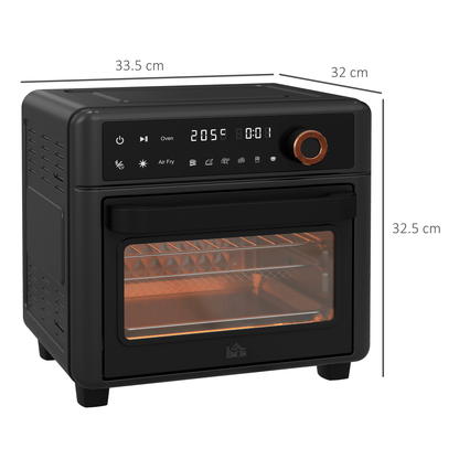 HOMCOM Air Fryer Oven 13L Mini Oven Countertop Convection Oven 1200W Black - Fryora