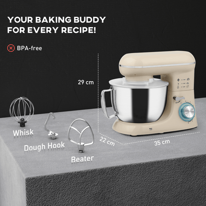 Powerful 1300W Stand Mixer with 4.5L Bowl – Whisk, Knead & Blend in Style! - Fryora