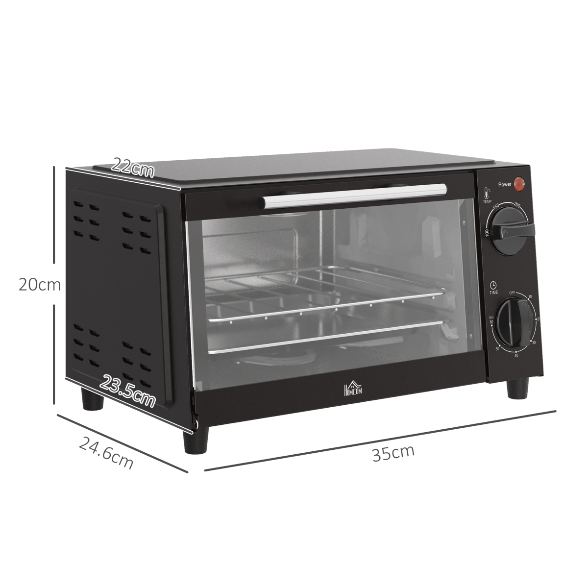 Mini Oven, 9L Countertop Electric Grill, Toaster Oven 750W - Fryora