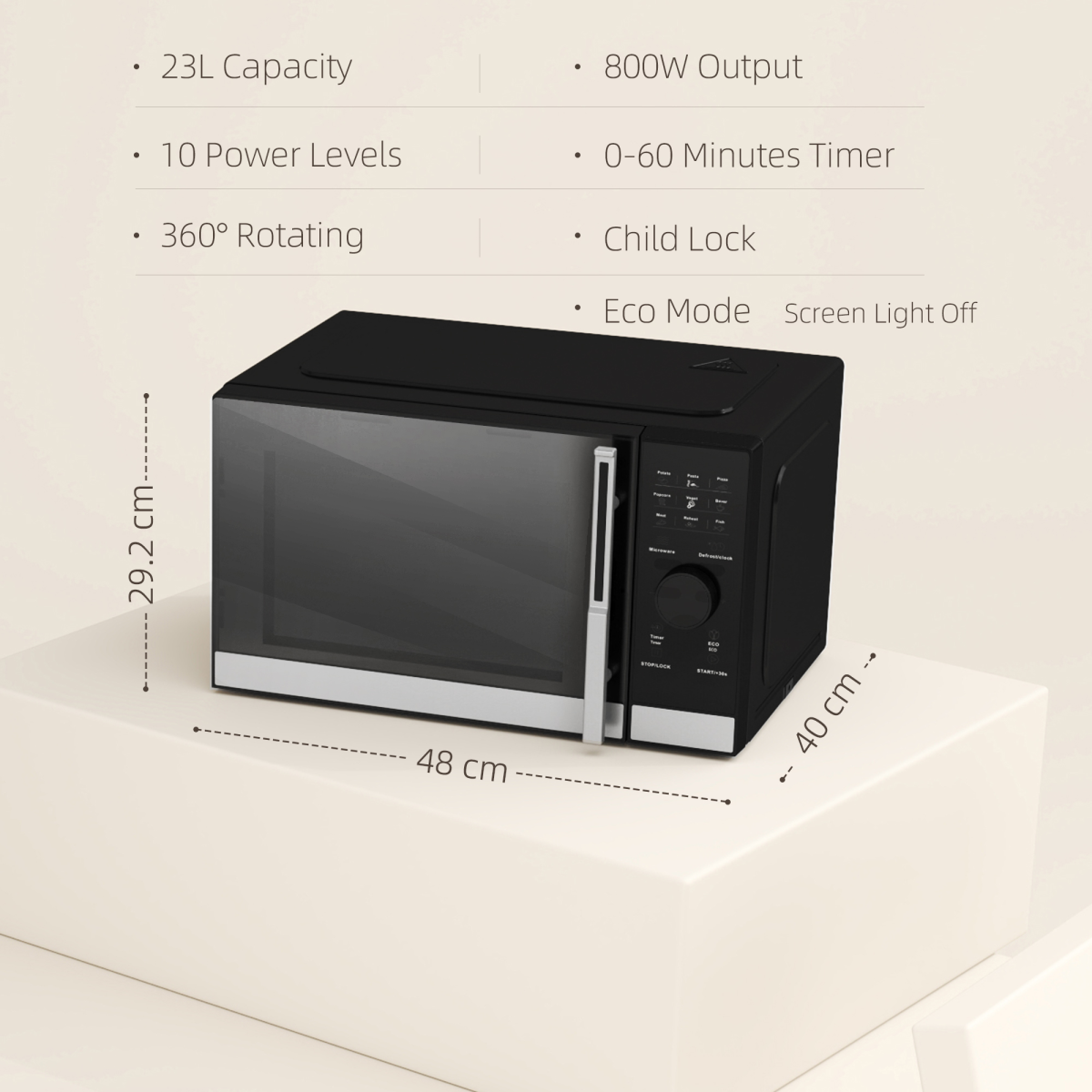 HOMCOM 23L Digital Microwave: Auto Cook, 10 Power Levels, Energy-Efficient!