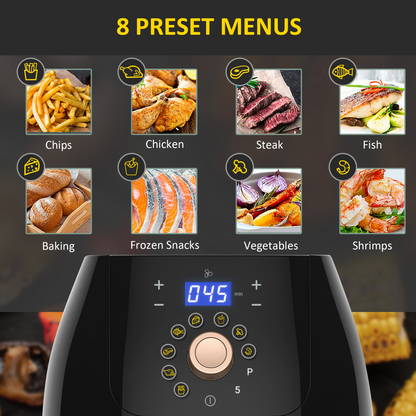 Smart Air Fryer 5.5L Digital Touchscreen - Healthier Cooking, Powerful 1700W!