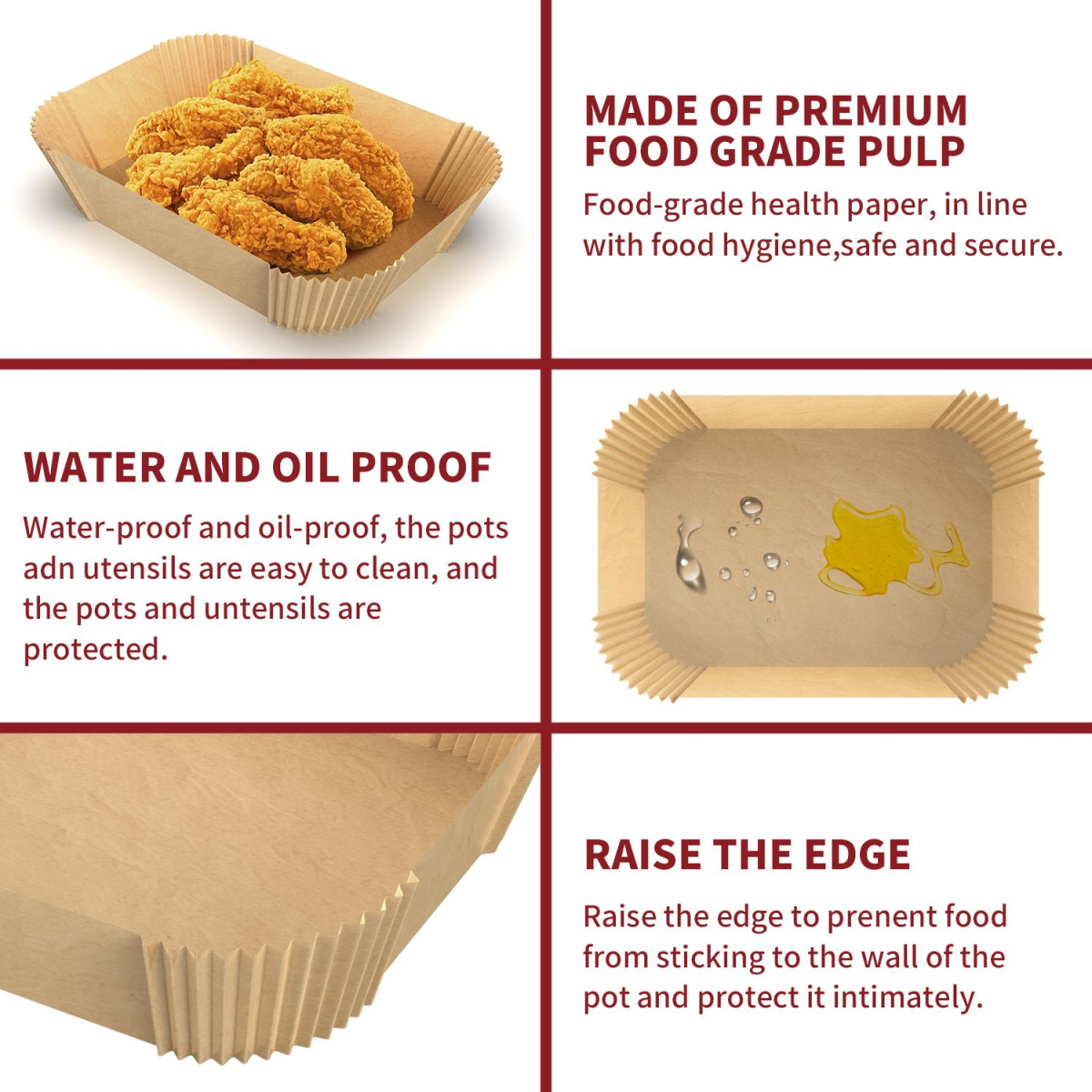 Vinsani Non-Stick Air Fryer Paper Liners – 200 Pack for Effortless Cooking!