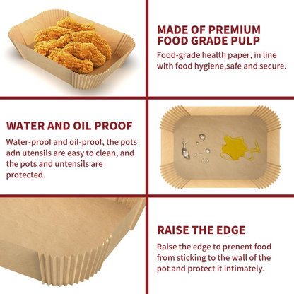 Vinsani Non-Stick Air Fryer Paper Liners – 200 Pack for Effortless Cooking!