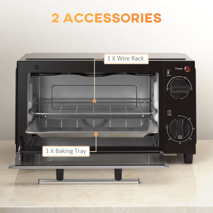 Mini Oven, 9L Countertop Electric Grill, Toaster Oven 750W - Fryora