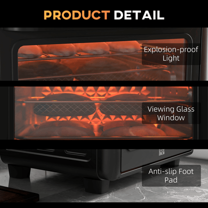 HOMCOM Air Fryer Oven 13L Mini Oven Countertop Convection Oven 1200W Black - Fryora