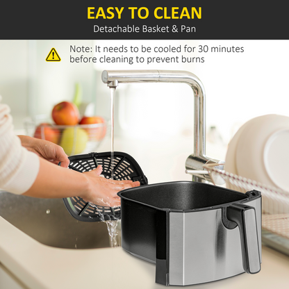 Healthy Chef 6.5L Air Fryer: 1700W with Digital Timer & 8 Cooking Programs