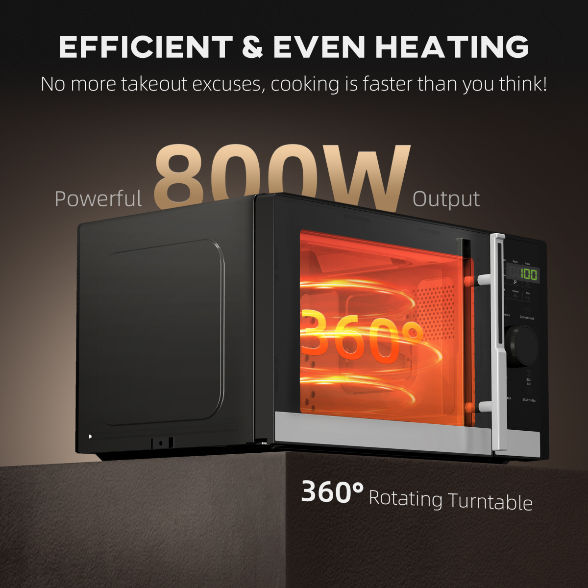 HOMCOM 23L Digital Microwave: Auto Cook, 10 Power Levels, Energy-Efficient!