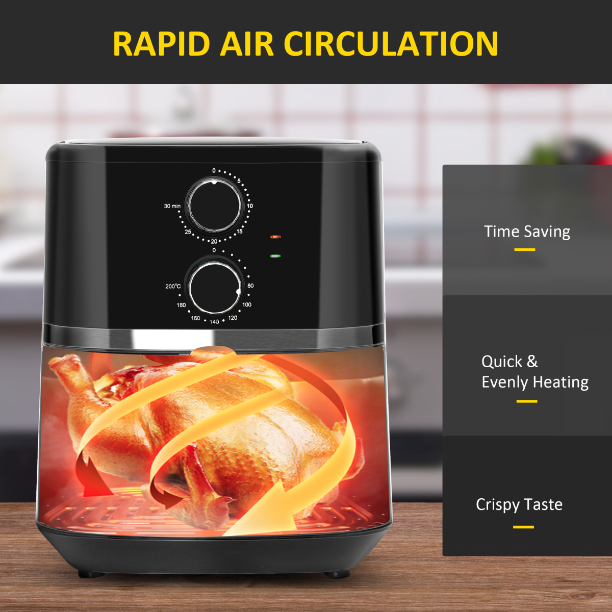 HOMCOM 1500W 4.5L Air Fryer: Healthy Cooking Made Easy & Delicious!