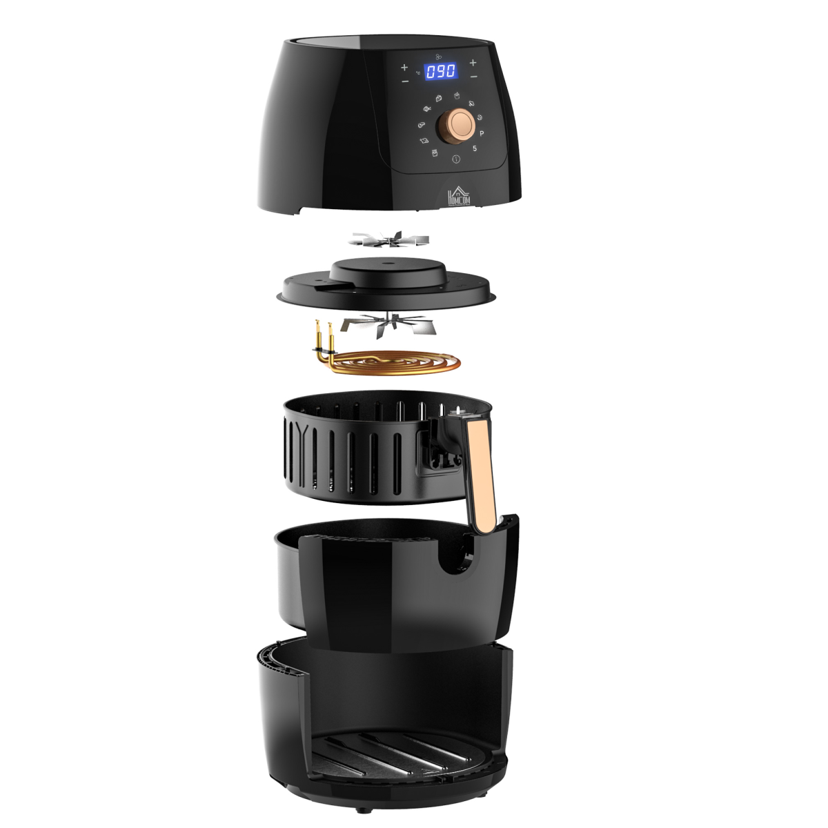 Smart Air Fryer 5.5L Digital Touchscreen - Healthier Cooking, Powerful 1700W!