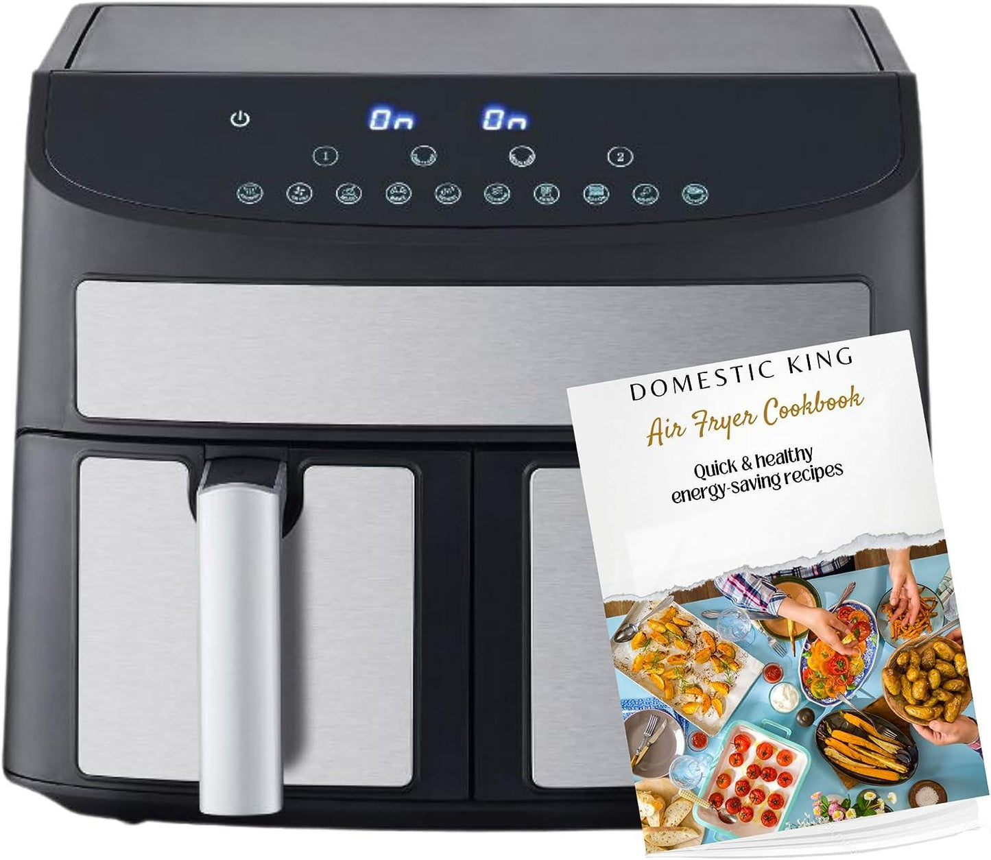 Domestic King 7L Dual Basket Air Fryer - 2400W Power & Precision Cooking - Fryora