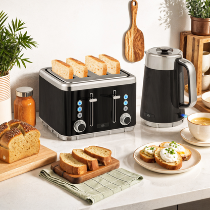 Modern Black Kettle & Toaster Duo - Precision, Style, and Convenience!